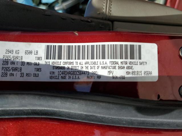 Photo 10 from auction – 2013 DODGE DURANGO SX with VIN 1C4RDHAG8DC564473