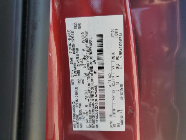 Photo 10 from auction – 2016 FORD ESCAPE SE with VIN 1FMCU9GX5GUA25046
