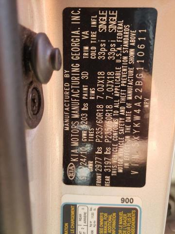 Photo 10 from auction – 2011 KIA SORENTO SX with VIN 5XYKW4A22BG110611