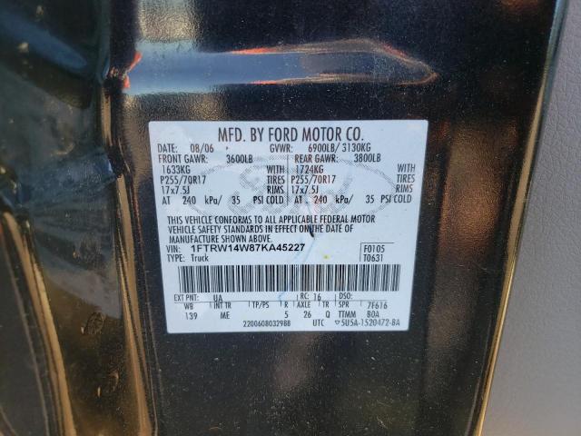 Photo 10 from auction – 2007 FORD F150 SUPER with VIN 1FTRW14W87KA45227
