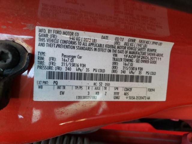 Photo 10 from auction – 2013 FORD FOCUS SE with VIN 1FADP3F26DL307111