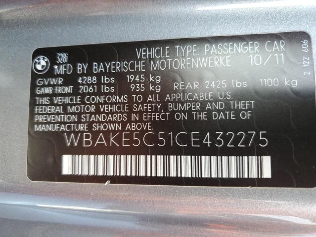 Photo 10 from auction – 2012 BMW 328 I SULE with VIN WBAKE5C51CE432275