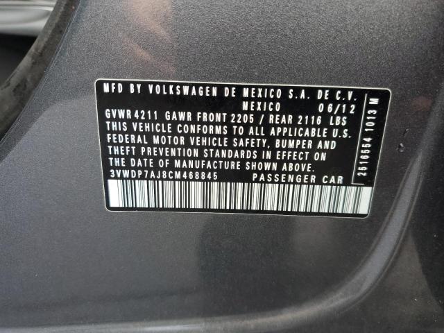 Photo 10 from auction – 2012 VOLKSWAGEN JETTA SE with VIN 3VWDP7AJ8CM468845