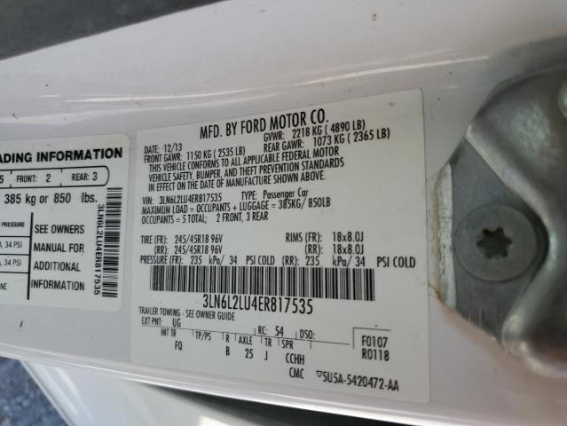 Photo 10 from auction – 2014 LINCOLN MKZ HYBRID with VIN 3LN6L2LU4ER817535