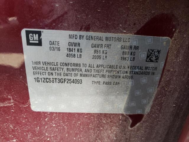 Photo 10 from auction – 2016 CHEVROLET MALIBU LS with VIN 1G1ZC5ST3GF254093