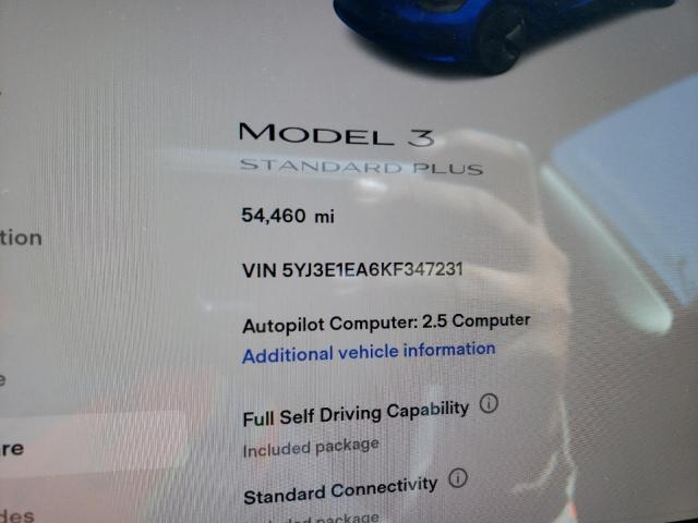 Photo 8 from auction – 2019 TESLA MODEL 3 with VIN 5YJ3E1EA6KF347231