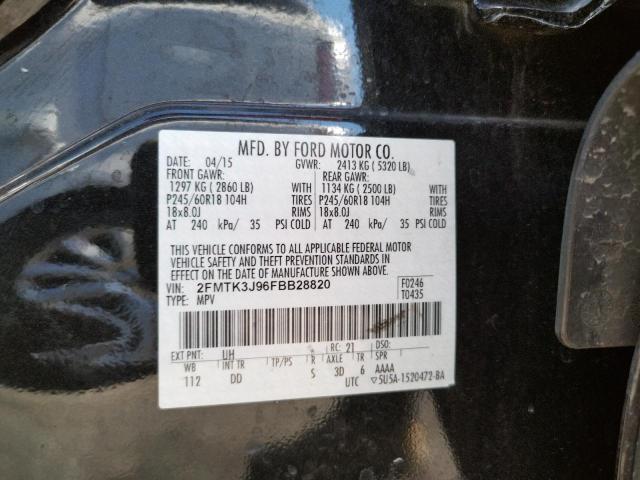 Photo 10 from auction – 2015 FORD EDGE SEL with VIN 2FMTK3J96FBB28820
