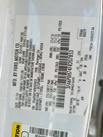 Photo 10 from auction – 2015 FORD FUSION SE with VIN 3FA6P0H74FR207853