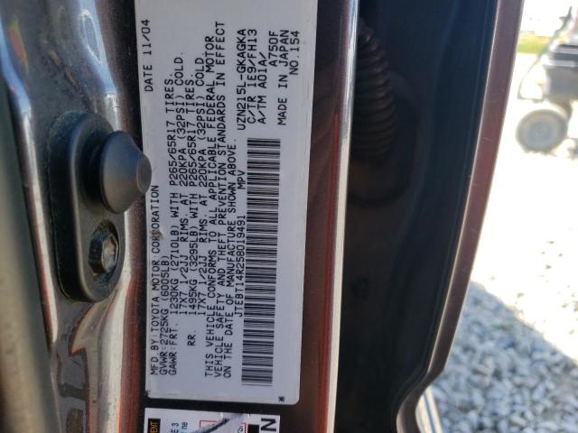 Photo 10 from auction – 2005 TOYOTA 4RUNNER SR with VIN JTEBT14R258019491