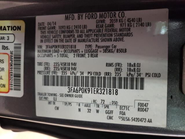 Photo 10 from auction – 2014 FORD FUSION TIT with VIN 3FA6P0K91ER321818