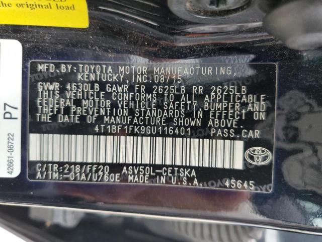 Photo 10 from auction – 2016 TOYOTA CAMRY with VIN 4T1BF1FK9GU116401