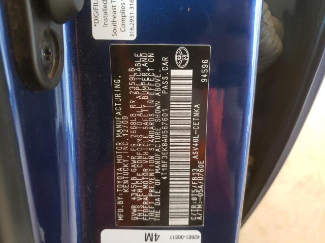 Photo 10 from auction – 2010 TOYOTA CAMRY BASE with VIN 4T1BF3EK8AU567601