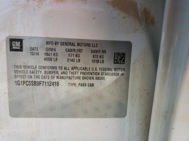 Photo 10 from auction – 2015 CHEVROLET CRUZE LT with VIN 1G1PC5SB9F7112418