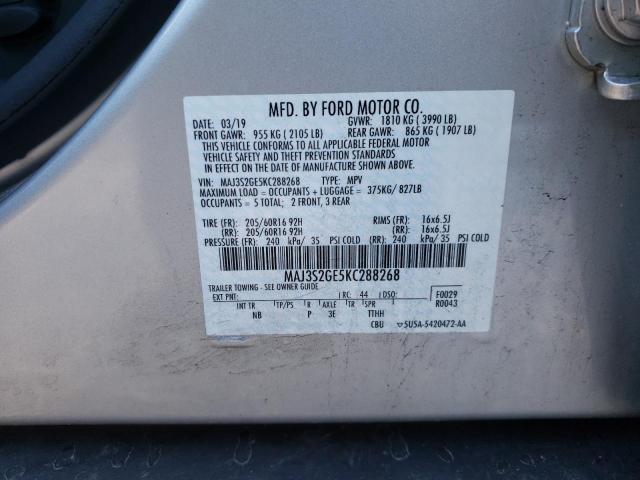 Photo 10 from auction – 2019 FORD ECOSPORT S with VIN MAJ3S2GE5KC288268