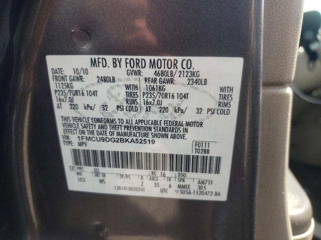 Photo 10 from auction – 2011 FORD ESCAPE XLT with VIN 1FMCU9DG2BKA52519