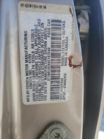 Photo 10 from auction – 1999 TOYOTA COROLLA with VIN 2T1BR12E9XC167048