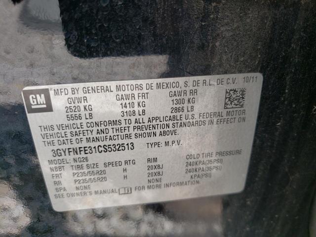 Photo 10 from auction – 2012 CADILLAC SRX PREMIU with VIN 3GYFNFE31CS532513