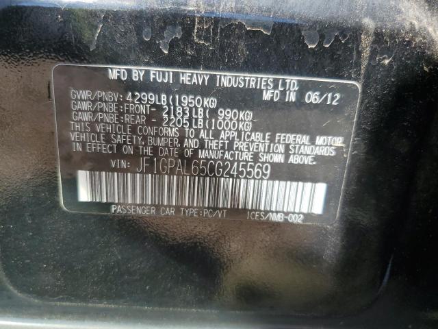 Photo 10 from auction – 2012 SUBARU IMPREZA SP with VIN JF1GPAL65CG245569