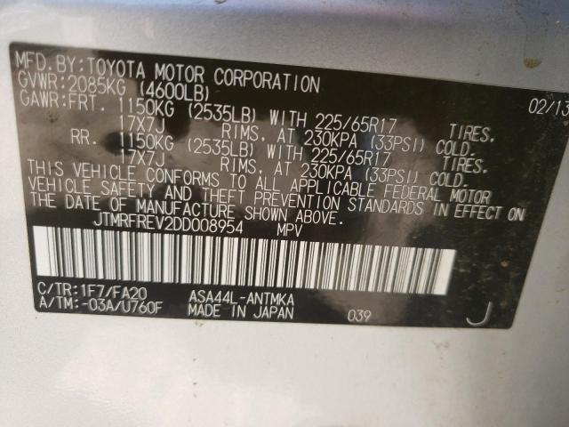 Photo 10 from auction – 2013 TOYOTA RAV4 XLE with VIN JTMRFREV2DD008954