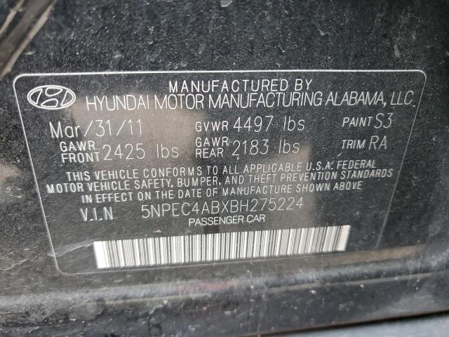 Photo 10 from auction – 2011 HYUNDAI SONATA SE with VIN 5NPEC4ABXBH275224