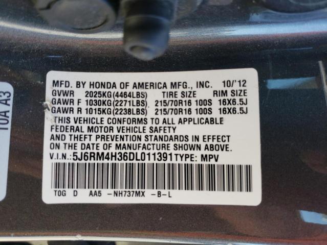 Photo 10 from auction – 2013 HONDA CR-V with VIN 5J6RM4H36DL011391