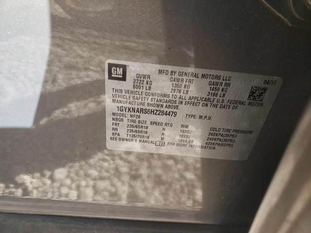 Photo 10 from auction – 2017 CADILLAC XT5 with VIN 1GYKNARS6HZ284479