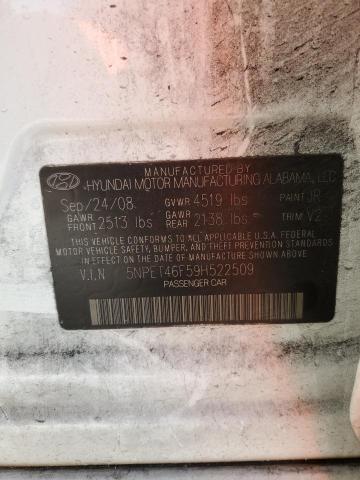 Photo 10 from auction – 2009 HYUNDAI SONATA GLS with VIN 5NPET46F59H522509