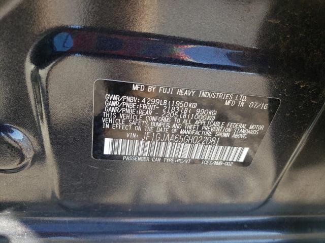 Photo 10 from auction – 2016 SUBARU IMPREZA with VIN JF1GJAA65GH022081