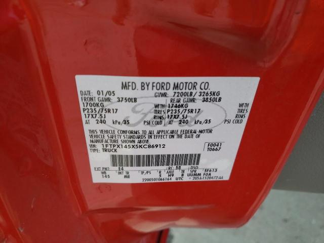 Photo 10 from auction – 2005 FORD F150 with VIN 1FTPX145X5KC86912