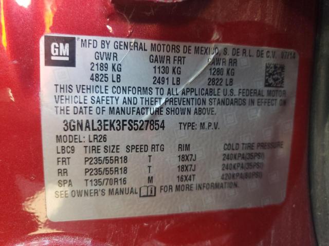 Photo 10 from auction – 2015 CHEVROLET CAPTIVA LT with VIN 3GNAL3EK3FS527854