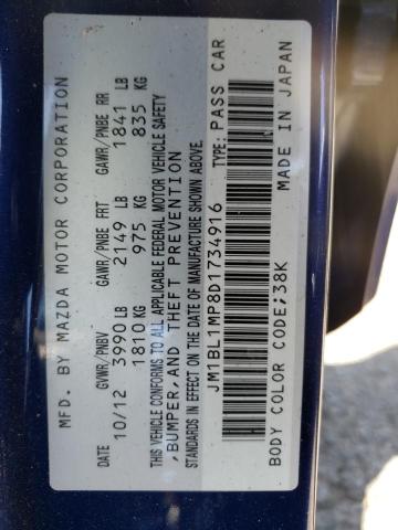 Photo 10 from auction – 2013 MAZDA 3 I with VIN JM1BL1MP8D1734916
