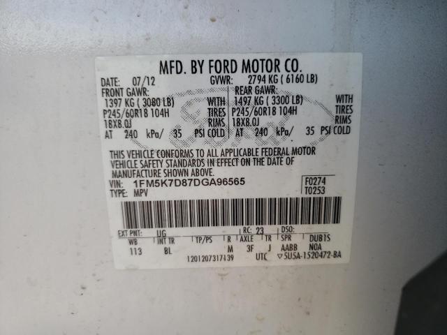 Photo 10 from auction – 2013 FORD EXPLORER X with VIN 1FM5K7D87DGA96565