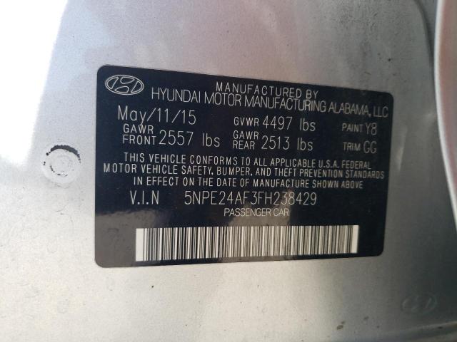 Photo 10 from auction – 2015 HYUNDAI SONATA SE with VIN 5NPE24AF3FH238429