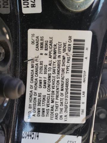 Photo 10 from auction – 2016 HONDA CIVIC EX with VIN 2HGFC1F37GH648905