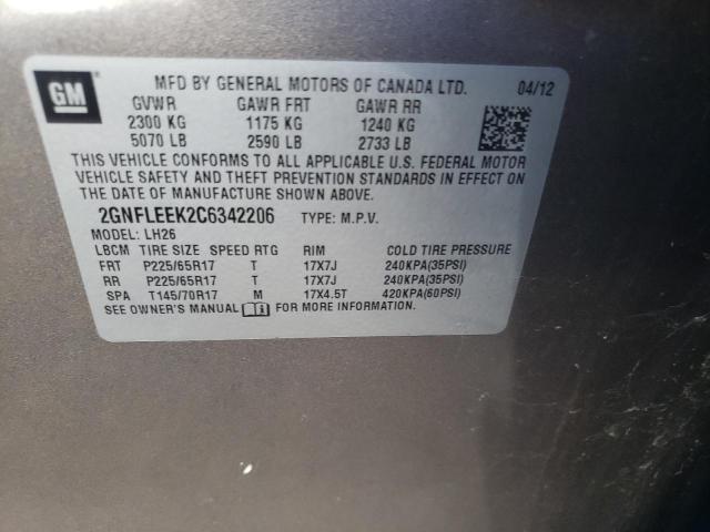 Photo 10 from auction – 2012 CHEVROLET EQUINOX LT with VIN 2GNFLEEK2C6342206