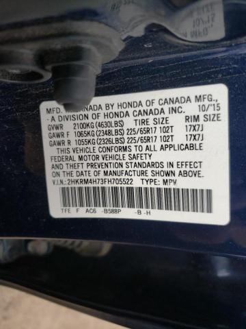 Photo 10 from auction – 2015 HONDA CR-V EXL with VIN 2HKRM4H73FH705522