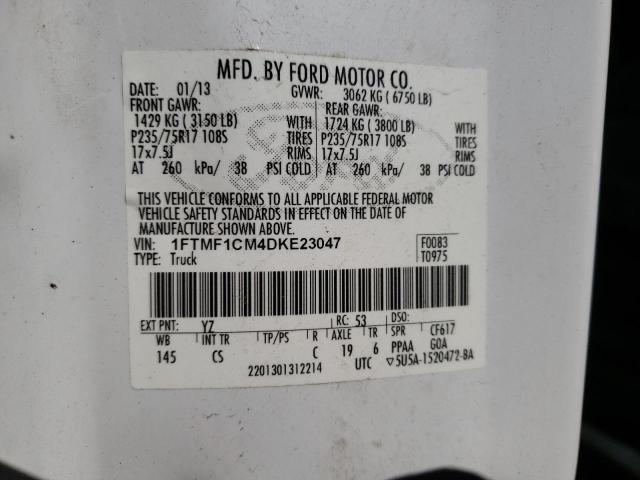 Photo 10 from auction – 2013 FORD F150 with VIN 1FTMF1CM4DKE23047