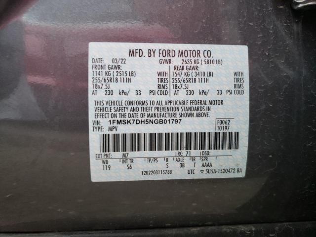 Photo 10 from auction – 2022 FORD EXPLORER X with VIN 1FMSK7DH5NGB01797