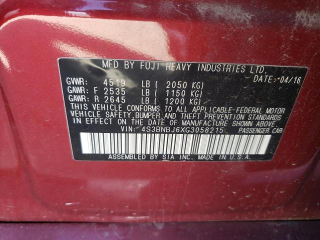 Photo 10 from auction – 2016 SUBARU LEGACY 2.5 with VIN 4S3BNBJ6XG3058215