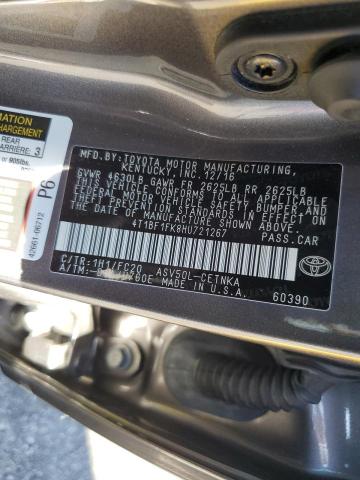 Photo 10 from auction – 2017 TOYOTA CAMRY LE with VIN 4T1BF1FK8HU721267