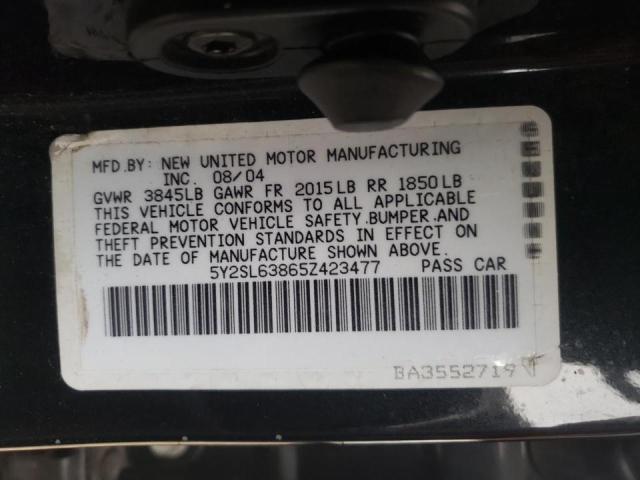 Photo 10 from auction – 2005 PONTIAC VIBE with VIN 5Y2SL63865Z423477