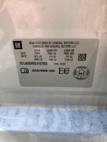 Photo 10 from auction – 2012 CHEVROLET SONIC LS with VIN 1G1JA5EHXC4187850