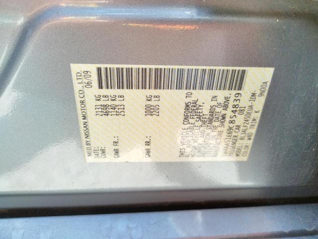 Photo 10 from auction – 2009 NISSAN MAXIMA S with VIN 1N4AA51E69C854839