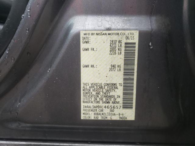 Photo 10 from auction – 2015 NISSAN ALTIMA 2.5 with VIN 1N4AL3AP0FC465657