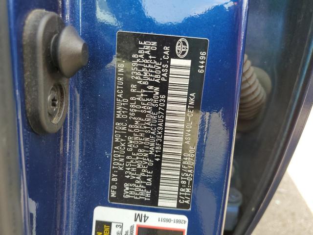 Photo 10 from auction – 2010 TOYOTA CAMRY BASE with VIN 4T1BF3EK9AU577036