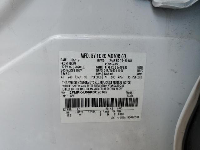 Photo 10 from auction – 2019 FORD EDGE SEL with VIN 2FMPK4J96KBC26165