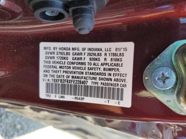 Photo 10 from auction – 2015 HONDA CIVIC EX with VIN 19XFB2F8XFE228407