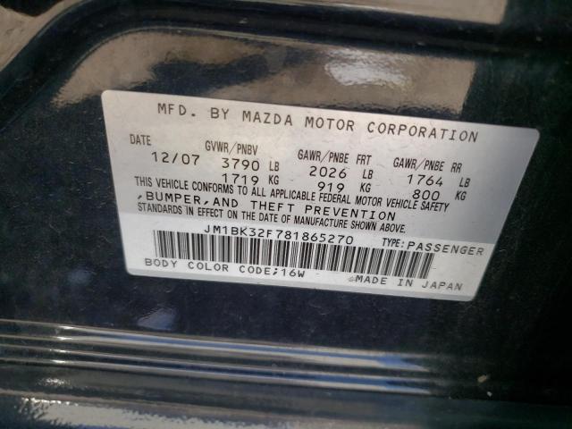 Photo 10 from auction – 2008 MAZDA 3 I with VIN JM1BK32F781865270