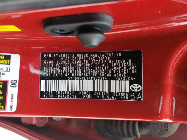 Photo 10 from auction – 2019 TOYOTA COROLLA L with VIN 5YFBURHE1KP902344