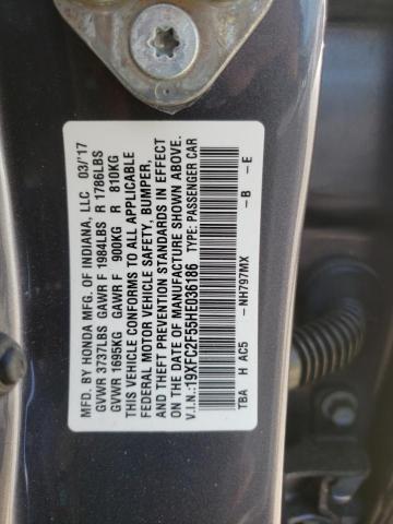 Photo 10 from auction – 2017 HONDA CIVIC LX with VIN 19XFC2F55HE036186